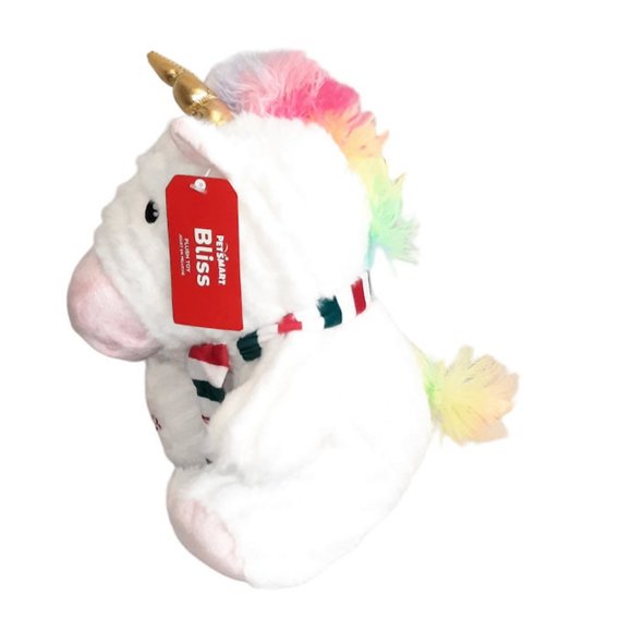 2023 PetSmart Bliss The Unicorn Squeaker White & Rainbow Pet Plush Toy 1… - Picture 2 of 5